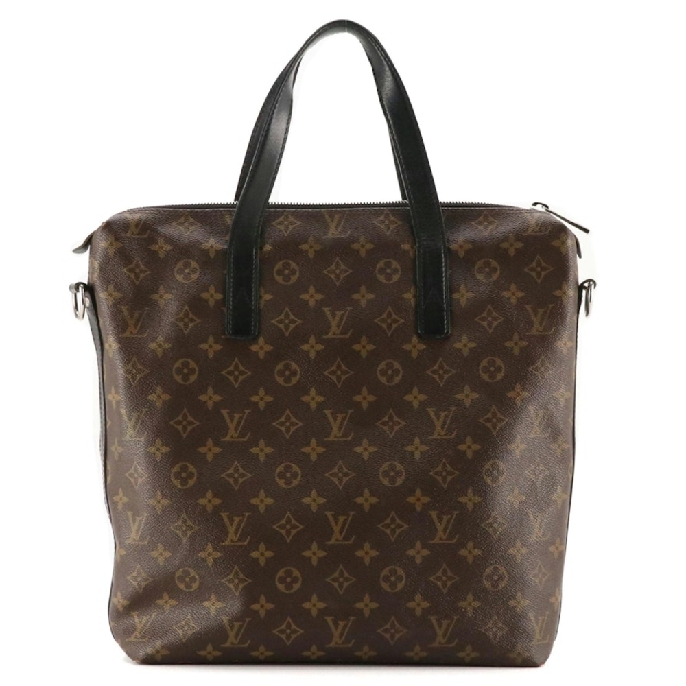 Louis Vuitton Macassar Davis Two-Way Zip Tote in Monogram Canvas & Black Leather